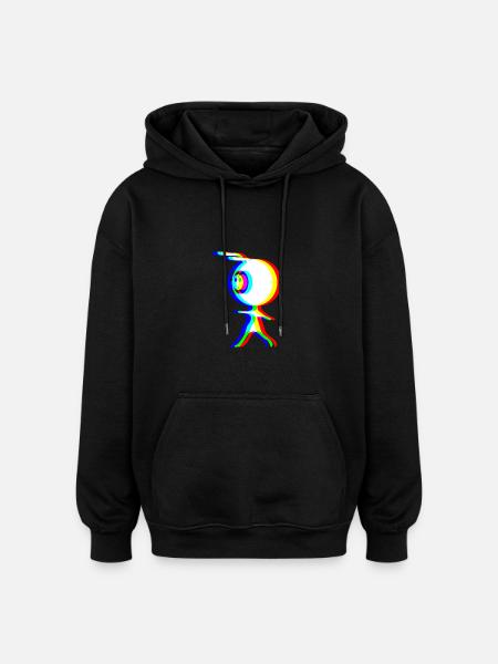 EDM - Alien - Glitch Rave Style - Oversized Unisex Hoodie - black