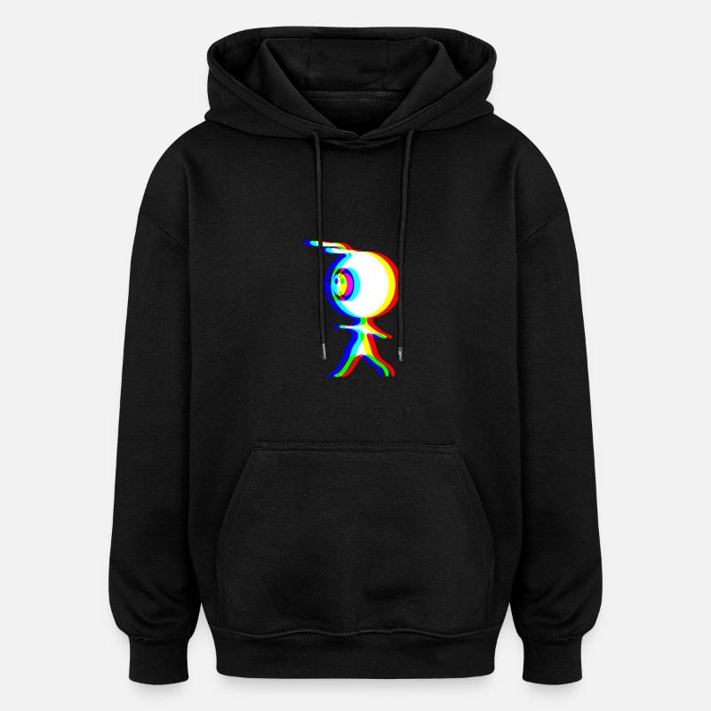 EDM - Alien - Glitch Rave Style - Sweat à capuche oversize unisexe - noir