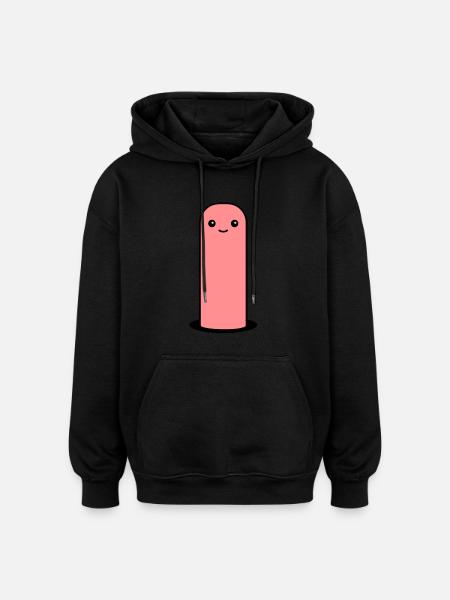 worm - Sweat à capuche oversize unisexe - noir
