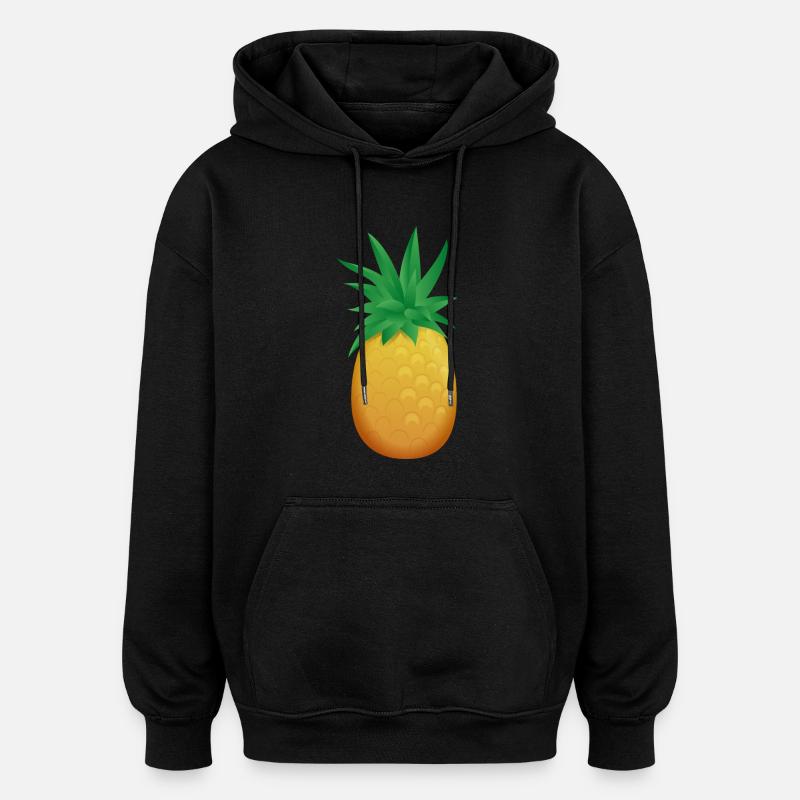 fruit d'ananas013 - Sweat à capuche oversize unisexe - noir