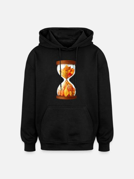 Sablier d’automne - Sweat à capuche oversize unisexe - noir