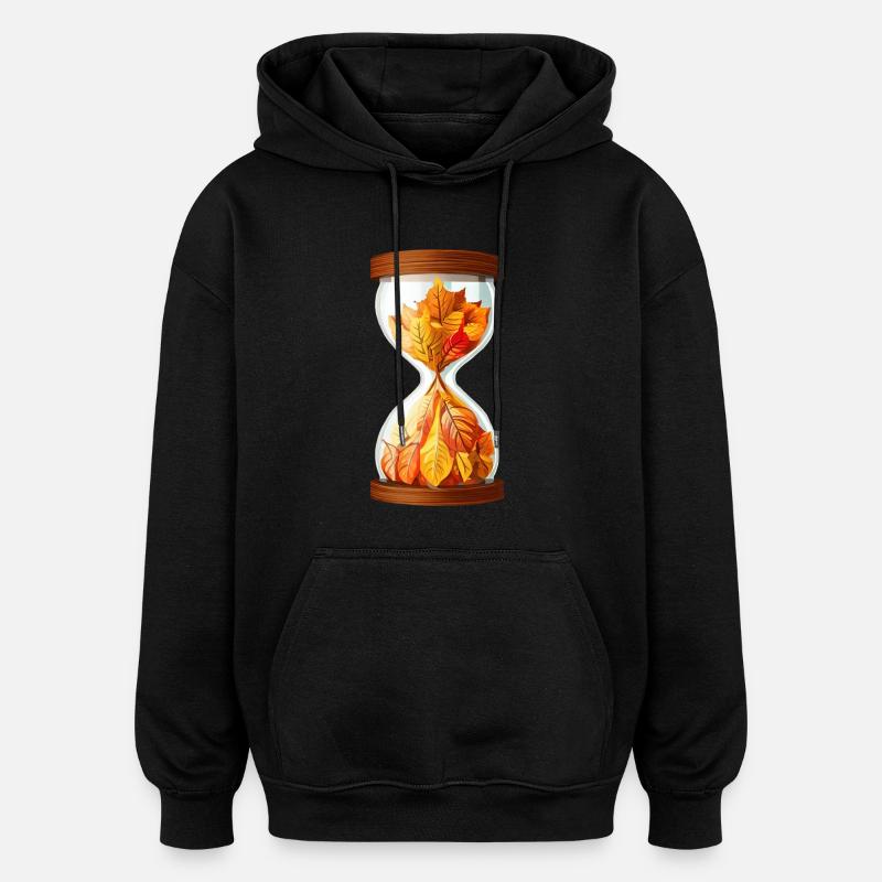 Sablier d’automne - Sweat à capuche oversize unisexe - noir
