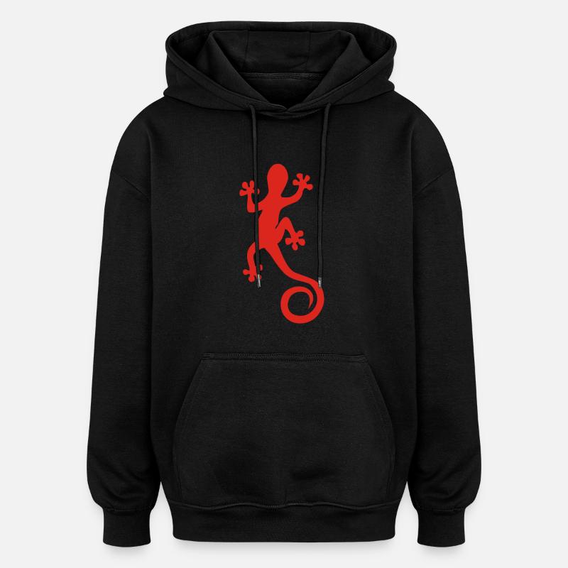 gecko - Sweat à capuche oversize unisexe - noir