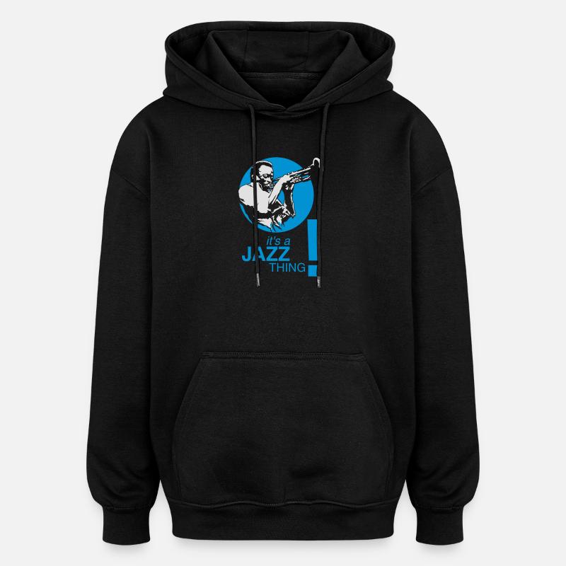 Jazz thing flex - Sweat à capuche oversize unisexe - noir