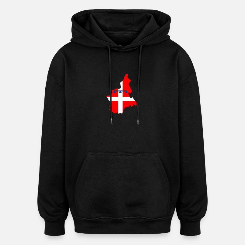Piémont Italie - Sweat à capuche oversize unisexe - noir
