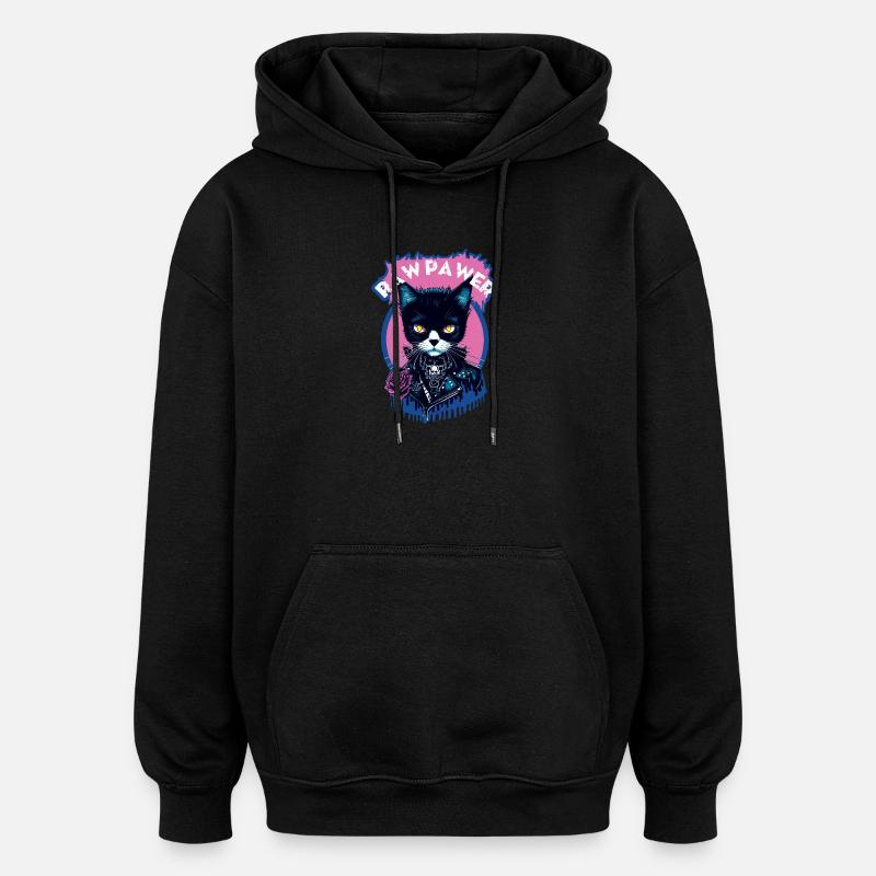 Gothic Katze - Oversized Unisex Hoodie - Schwarz