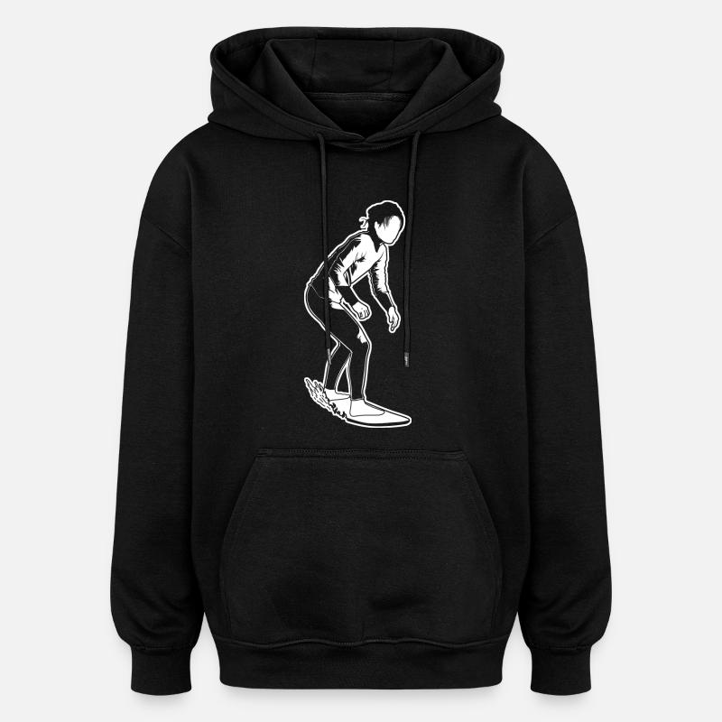 Fille surfeuse - Sweat à capuche oversize unisexe - noir