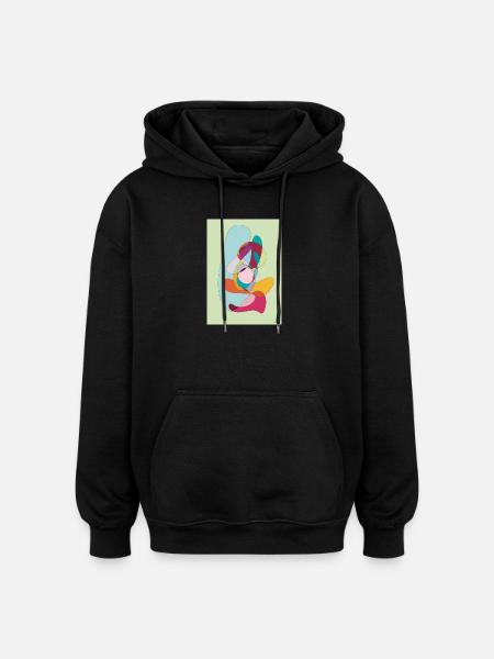 Abstrakte Farbflächen Komposition - Oversized Unisex Hoodie - Schwarz
