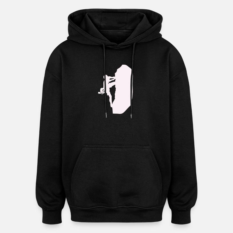 klettern_bergsteigen_silhouette- - Sweat à capuche oversize unisexe - noir
