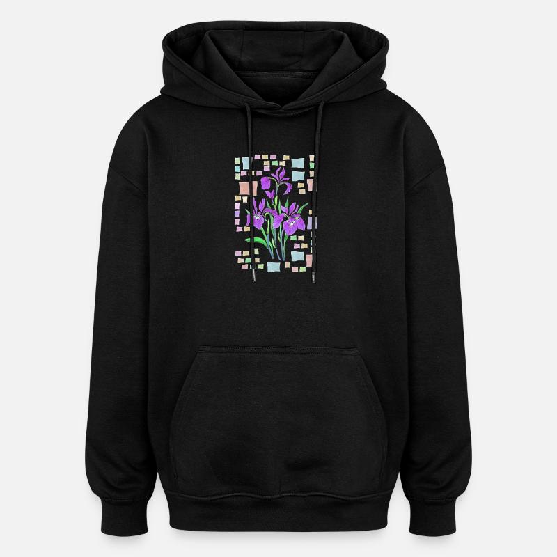 Blumen - Oversized Unisex Hoodie - Schwarz