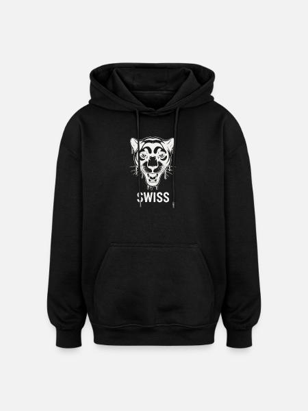 Dripping Tiger Head Swiss Style - Oversized Unisex Hoodie - black