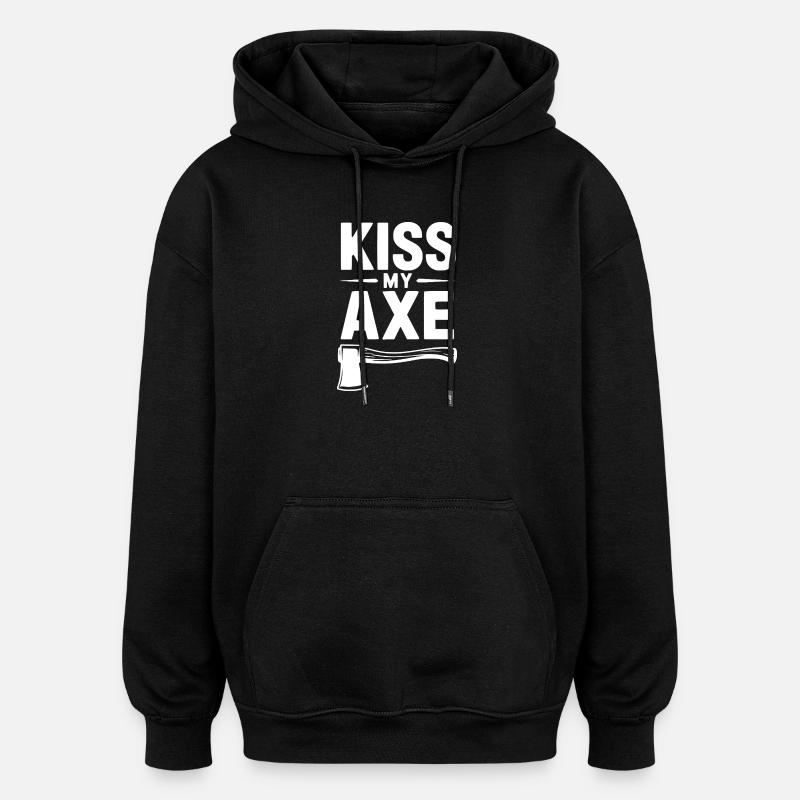 baiser - Sweat à capuche oversize unisexe - noir