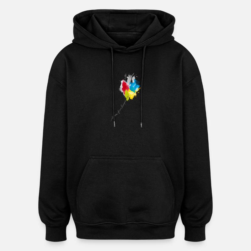 Farbkaskade Kaleidoskop - Oversized Unisex Hoodie - Schwarz