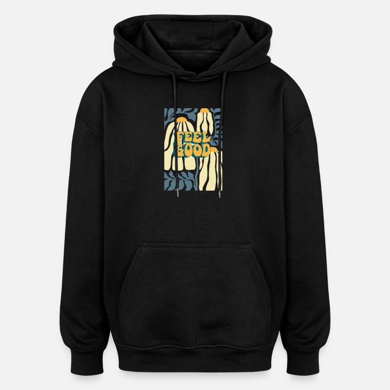 Feel Good Autumn Pumpkin Pattern - Oversized Unisex Hoodie - black