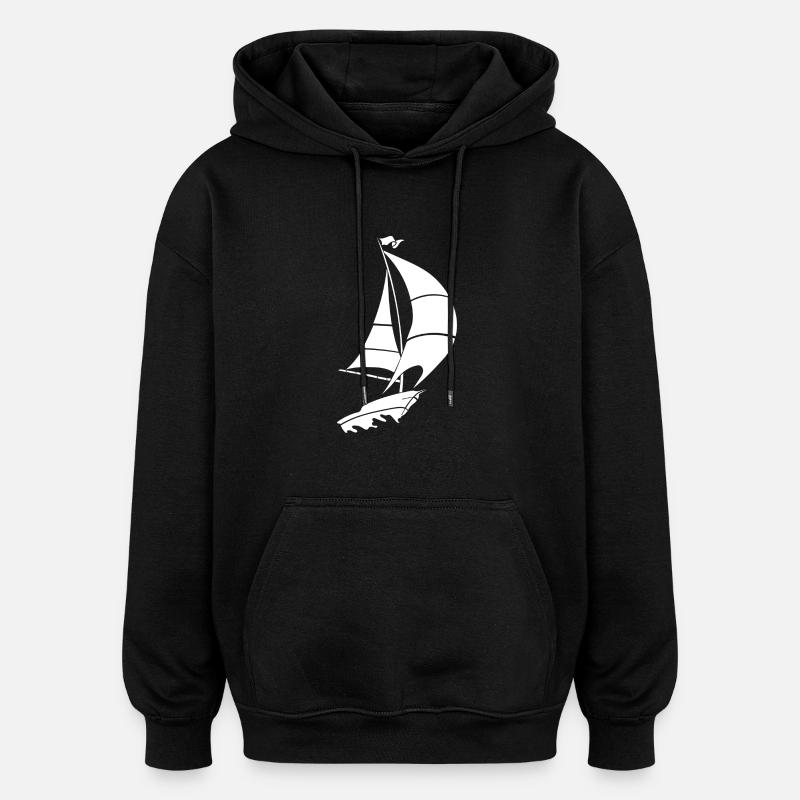 Voilier Voilier Conception - Sweat à capuche oversize unisexe - noir