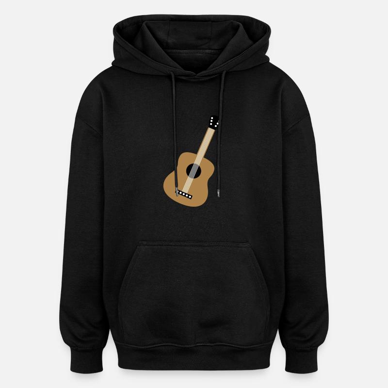 Guitare - Sweat à capuche oversize unisexe - noir