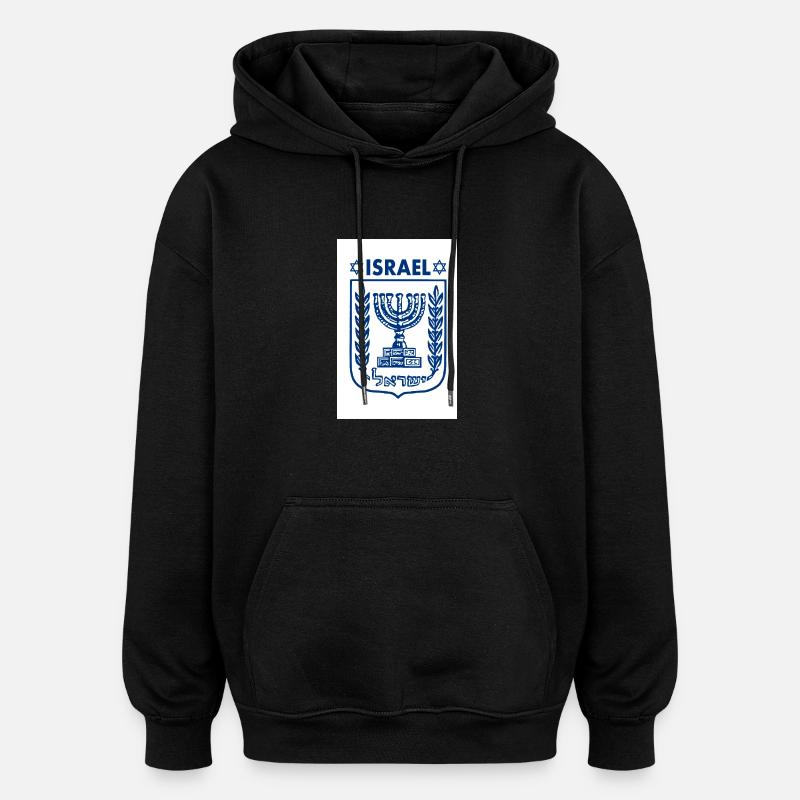 Israel logo - Sweat à capuche oversize unisexe - noir
