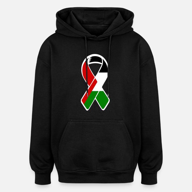 Free palestine - Sweat à capuche oversize unisexe - noir