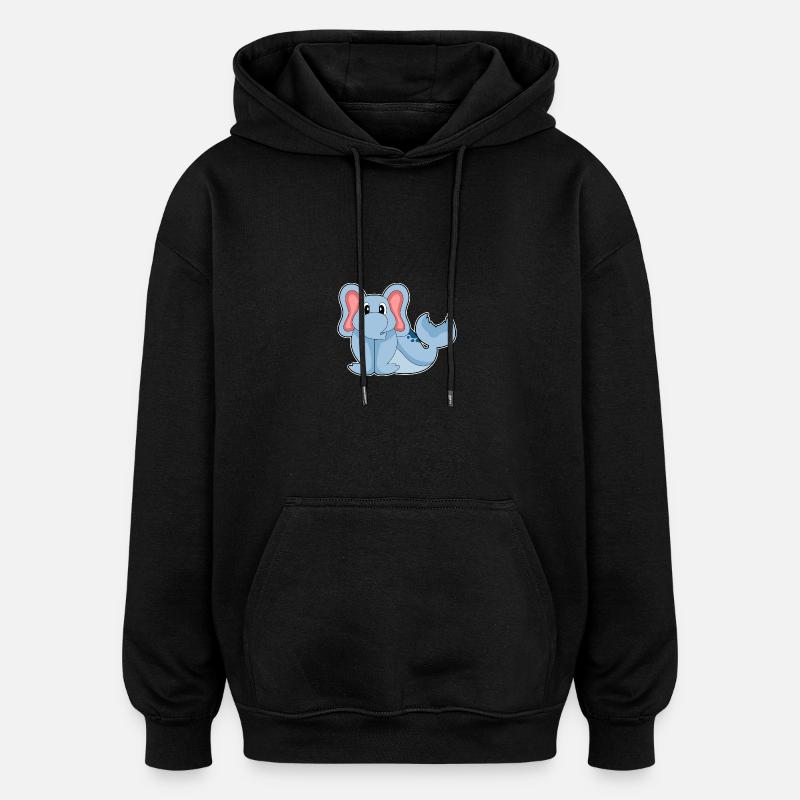 Eléphant de mer - Sweat à capuche oversize unisexe - noir