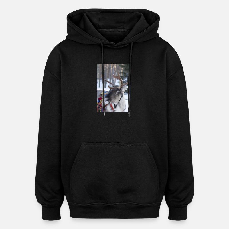 Rentier - Oversized Unisex Hoodie - Schwarz