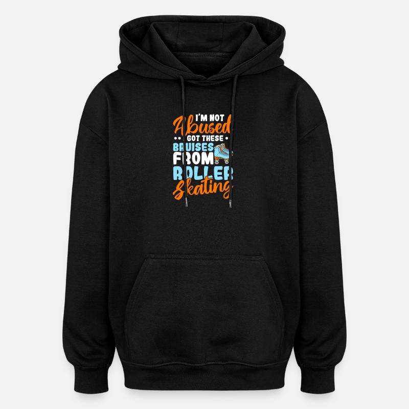design de patins à roulettes - Sweat à capuche oversize unisexe - noir
