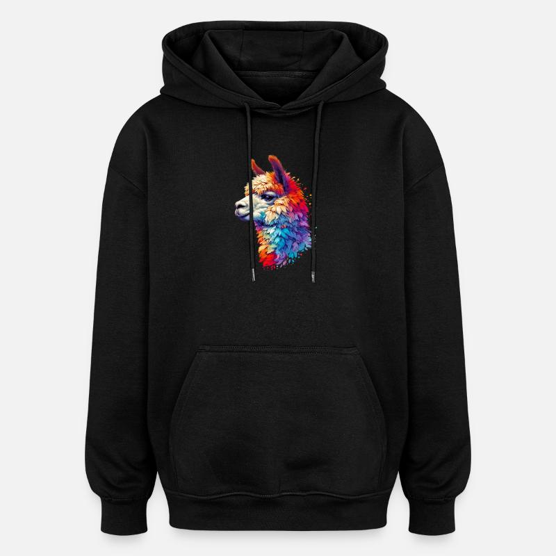 Alpaka - Oversized Unisex Hoodie - Schwarz