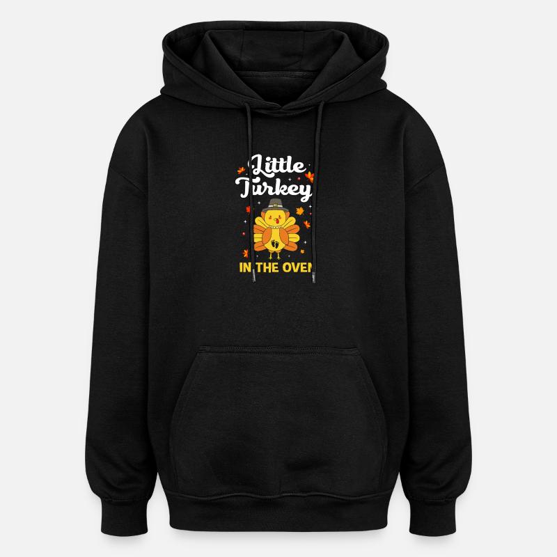 Thanksgiving Gender Reveal Werdende Mutter - Oversized Unisex Hoodie - Schwarz