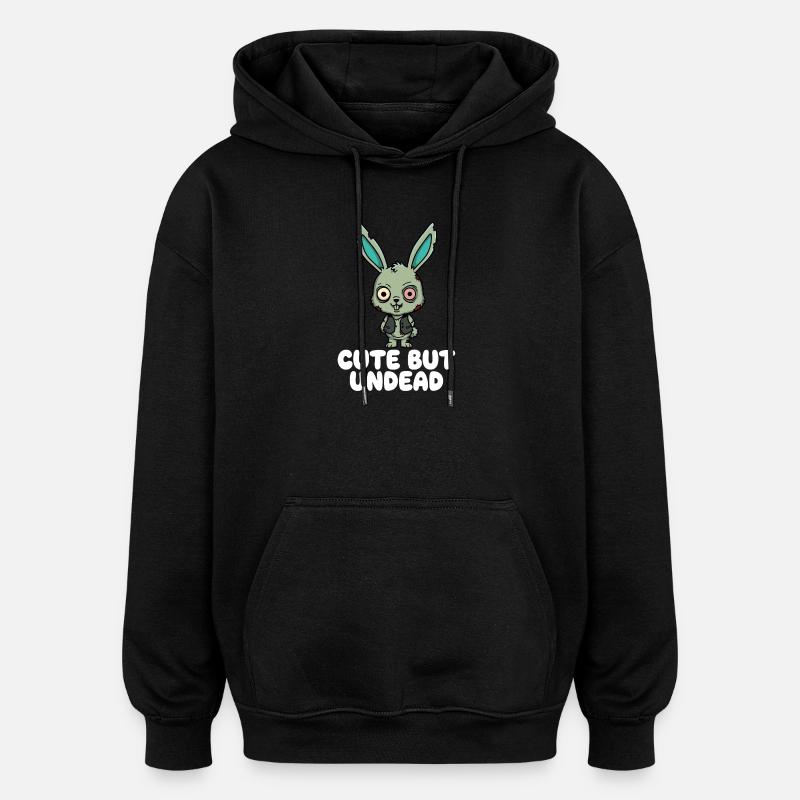 Süßer ZombieHase – Cutest Dead - Oversized Unisex Hoodie - Schwarz