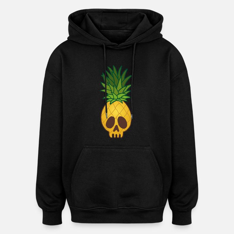 Ananasschädel - Oversized Unisex Hoodie - Schwarz