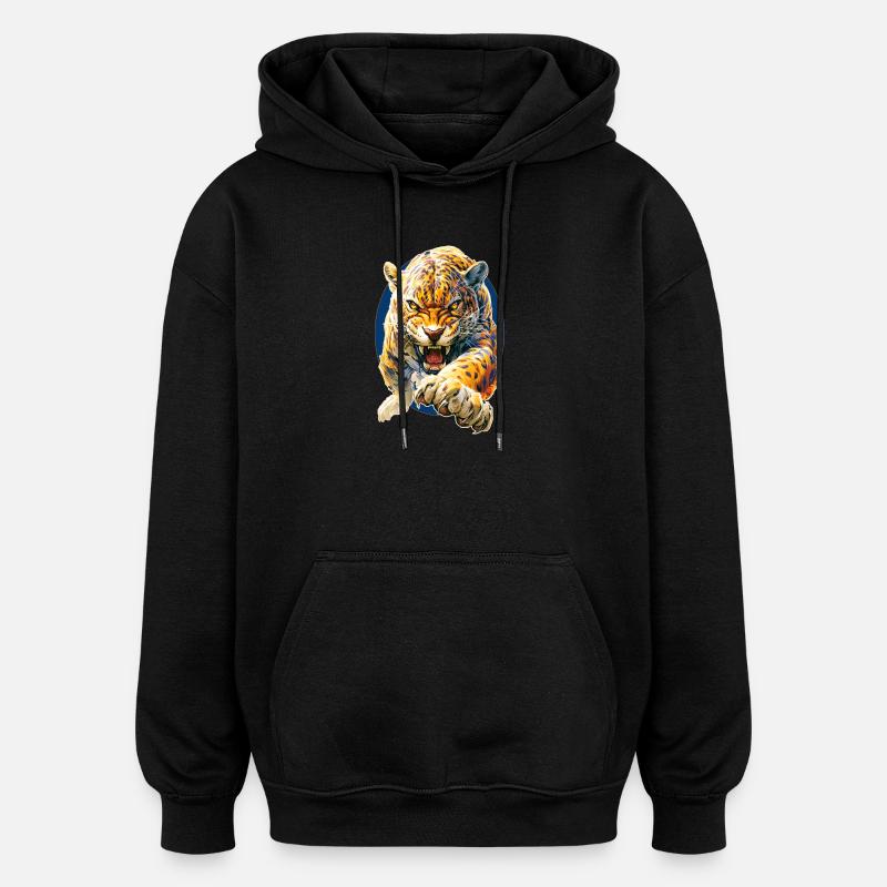 Leopard - Oversized Unisex Hoodie - Schwarz