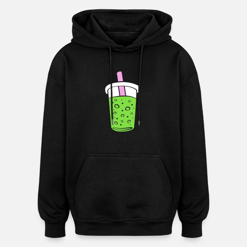 Le Matcha - Sweat à capuche oversize unisexe - noir