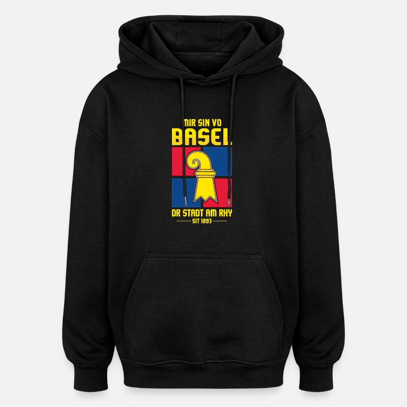 BÂLE - Sweat à capuche oversize unisexe - noir