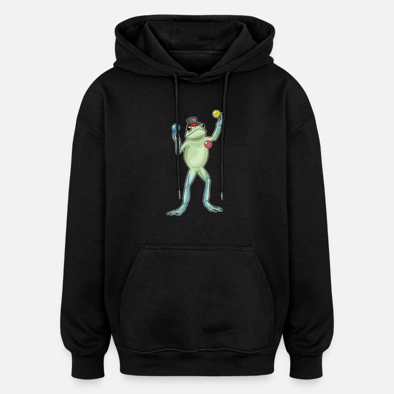 Jongleur grenouille jongleur - Sweat à capuche oversize unisexe - noir