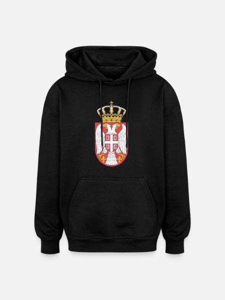 Serbien (Militärwappen) - Oversized Unisex Hoodie - Schwarz