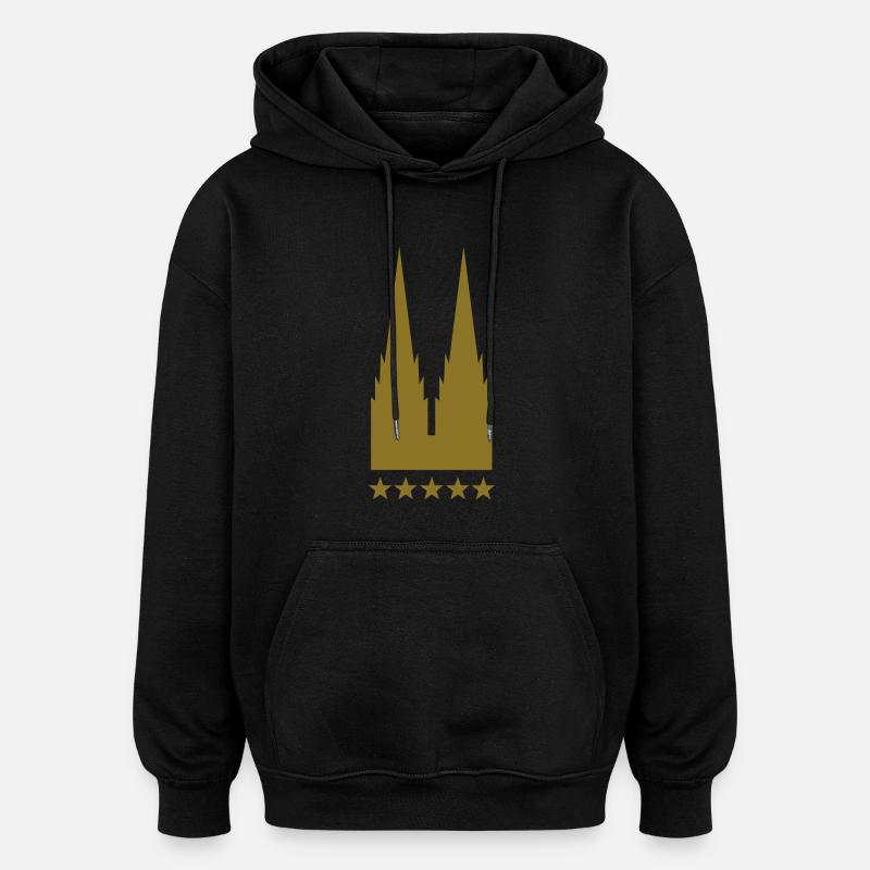 cologne 5 star - Sweat à capuche oversize unisexe - noir