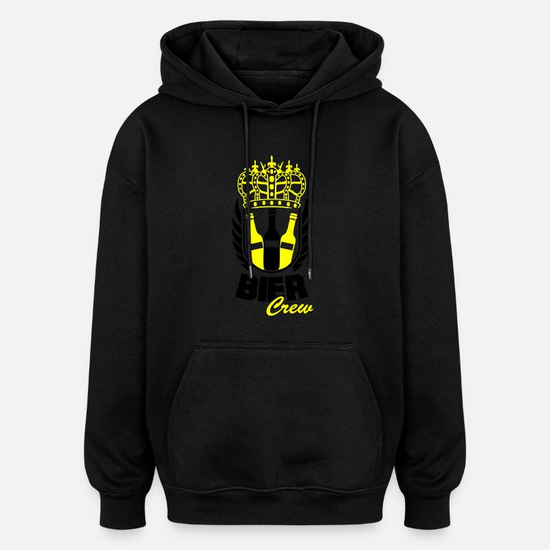 bier crew - Oversized Unisex Hoodie - Schwarz