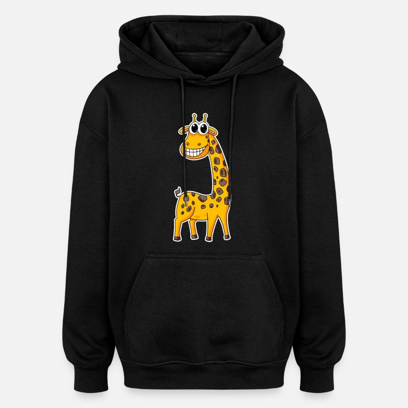 Girafe Long cou - Sweat à capuche oversize unisexe - noir