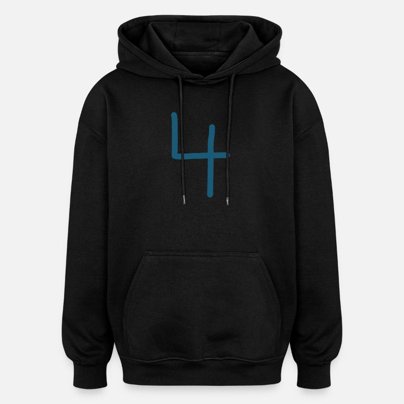 4 Numéro quatre numéro anniversaire - Sweat à capuche oversize unisexe - noir