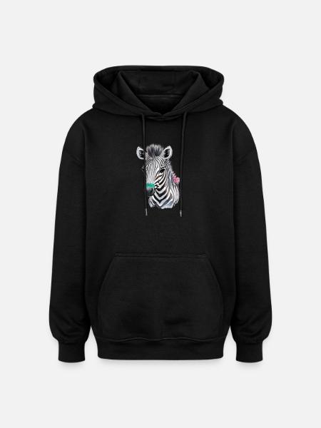 Zeba foals - Oversized Unisex Hoodie - black