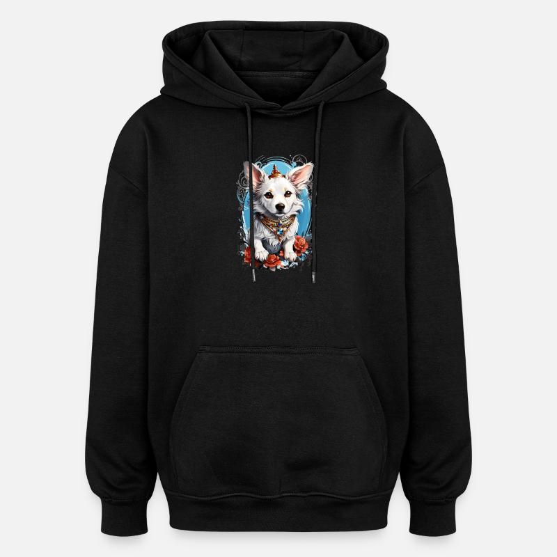 Chien mignon - Sweat à capuche oversize unisexe - noir
