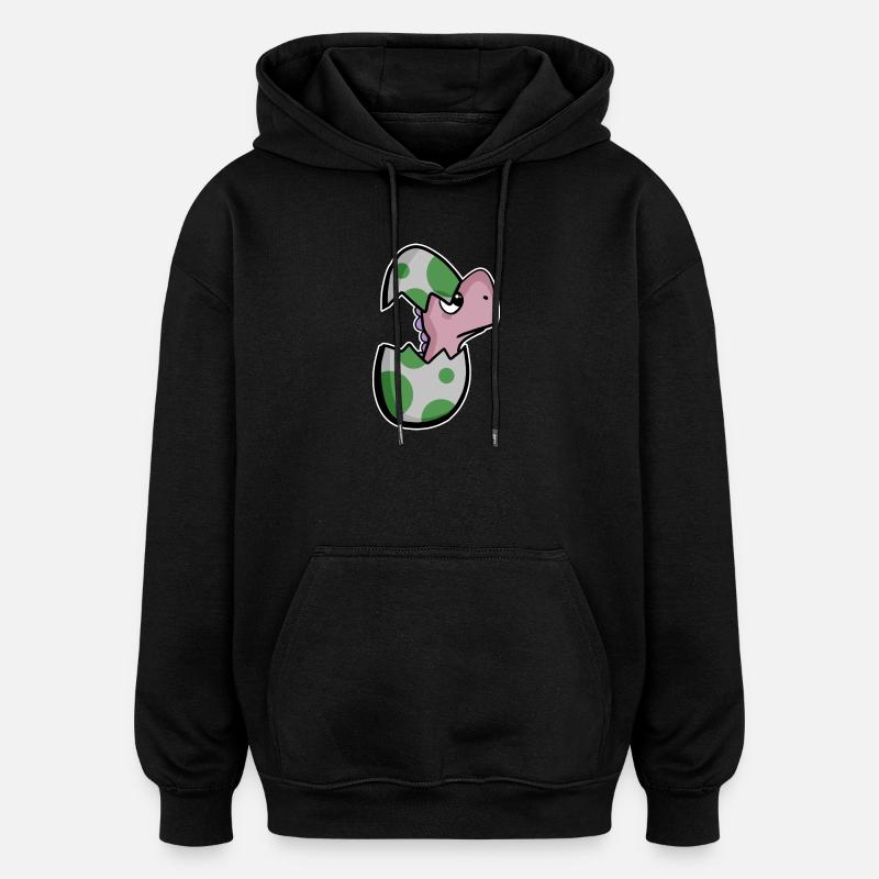Dinosaure oeuf Dino bébé Motif - Sweat à capuche oversize unisexe - noir