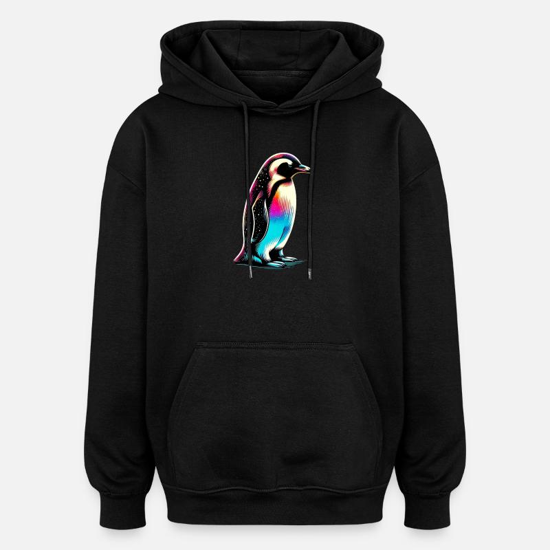 Pinguin - Oversized Unisex Hoodie - Schwarz