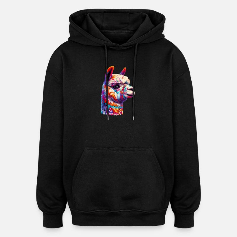 Alpaga - Sweat à capuche oversize unisexe - noir