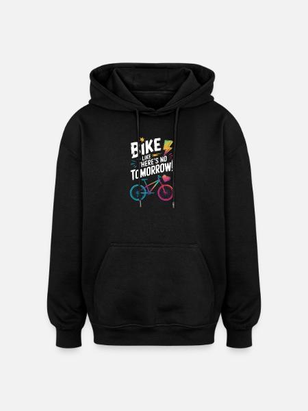 Bike Motivational Quote Design - Oversized Unisex Hoodie - black