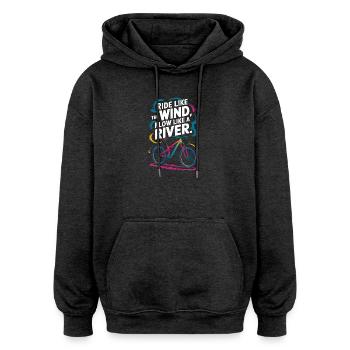 Inspirierendes Motivationsdesign für das Radfahren - Oversized Unisex Hoodie - Anthrazit - Vorne - Noah (186cm)