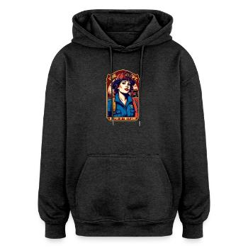Feuerwehrfrau - Oversized Unisex Hoodie - Anthrazit - Vorne - Noah (186cm)