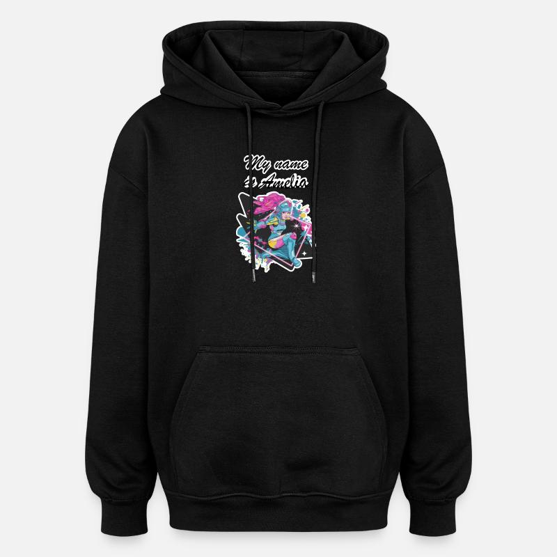 My name is Amelia 2026 - Oversized Unisex Hoodie - black
