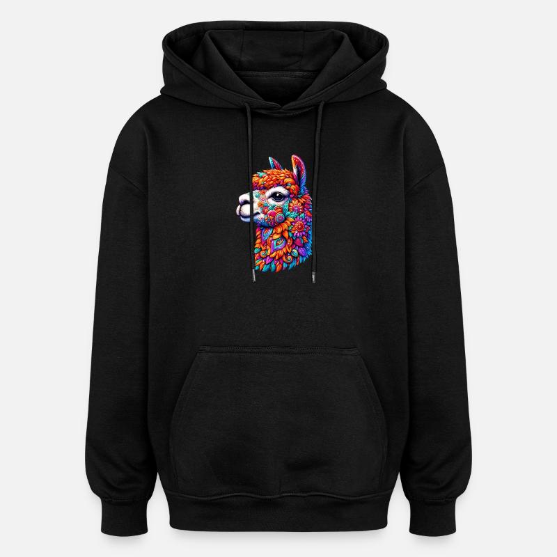 Alpaga - Sweat à capuche oversize unisexe - noir