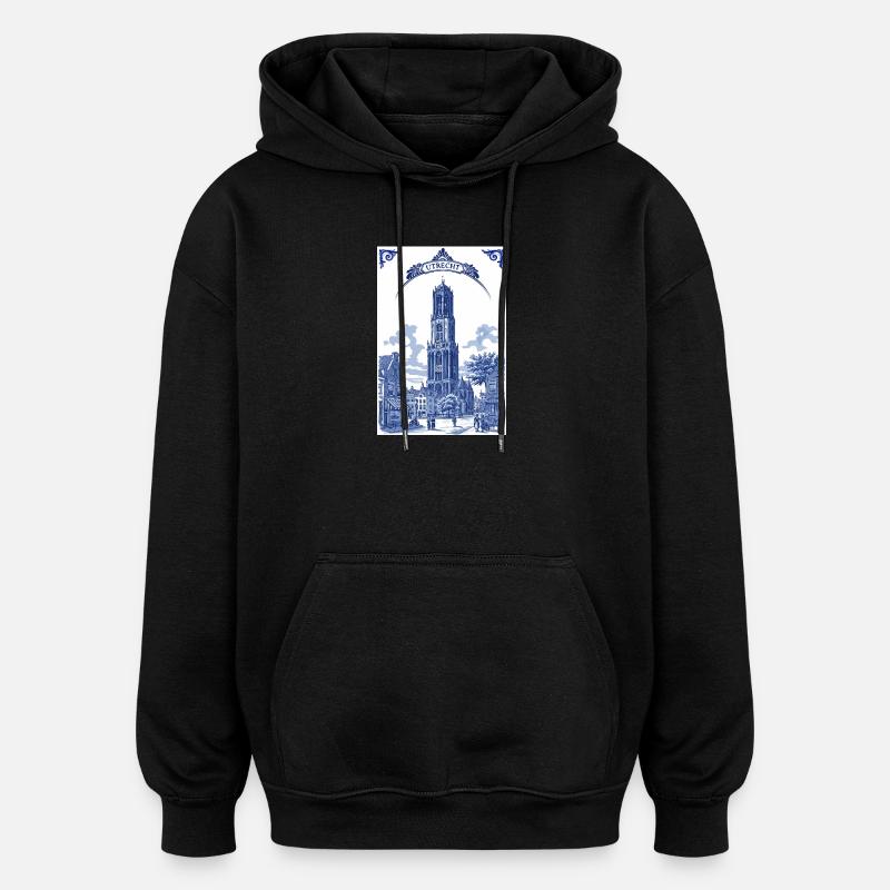 Utrecht, der Dom - Oversized Unisex Hoodie - Schwarz