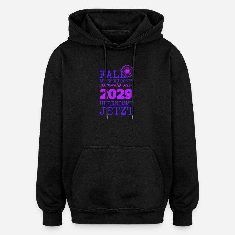2029 - Sweat à capuche oversize unisexe - noir